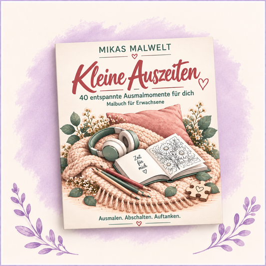 Kleine Auszeiten – 40 entspannte Ausmalmomente für dich | Malbuch für Erwachsene