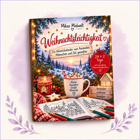 Weihnachtsleichtigkeit – Adventskalender zum Ausmalen und Mitmachen von Mikas Malwelt