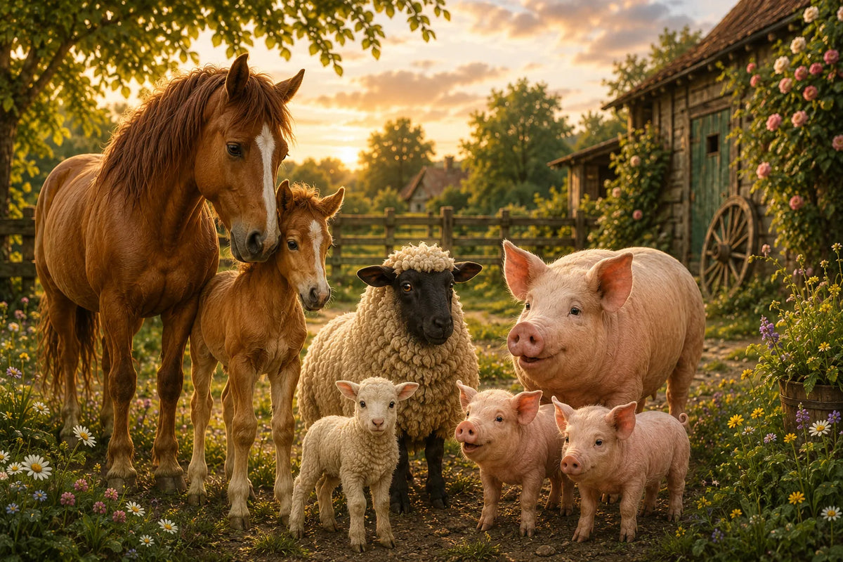 Pferde, Schafe und Schweine auf dem Bauernhof von Mikas Buchwelt